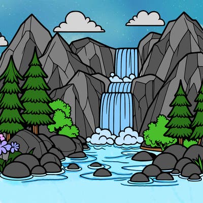 waterfall in mountain