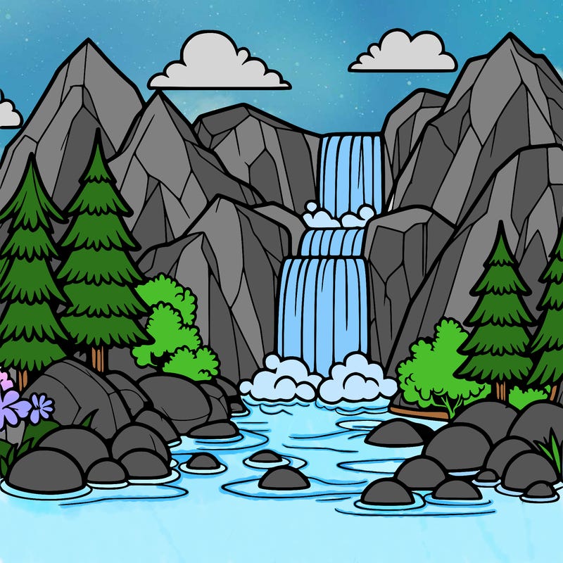 waterfall in mountain