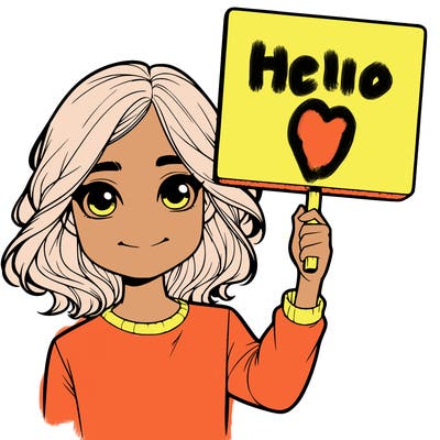 realistic girl holding up a sign