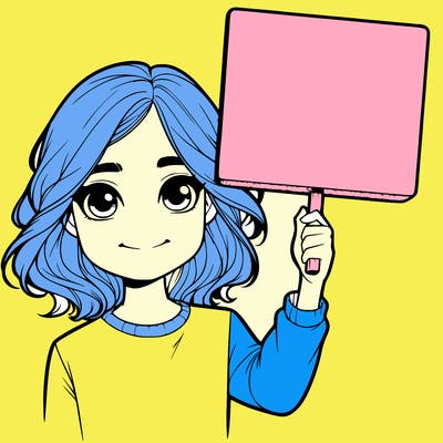 realistic girl holding up a sign