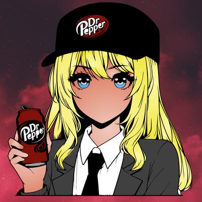 realistic dr pepper anime girl