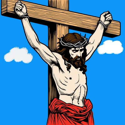 jesus realistic on the cross