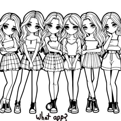 a group of girls realistic