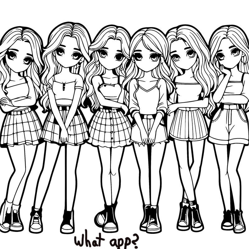 a group of girls realistic