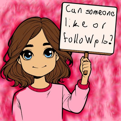 realistic girl holding up a sign