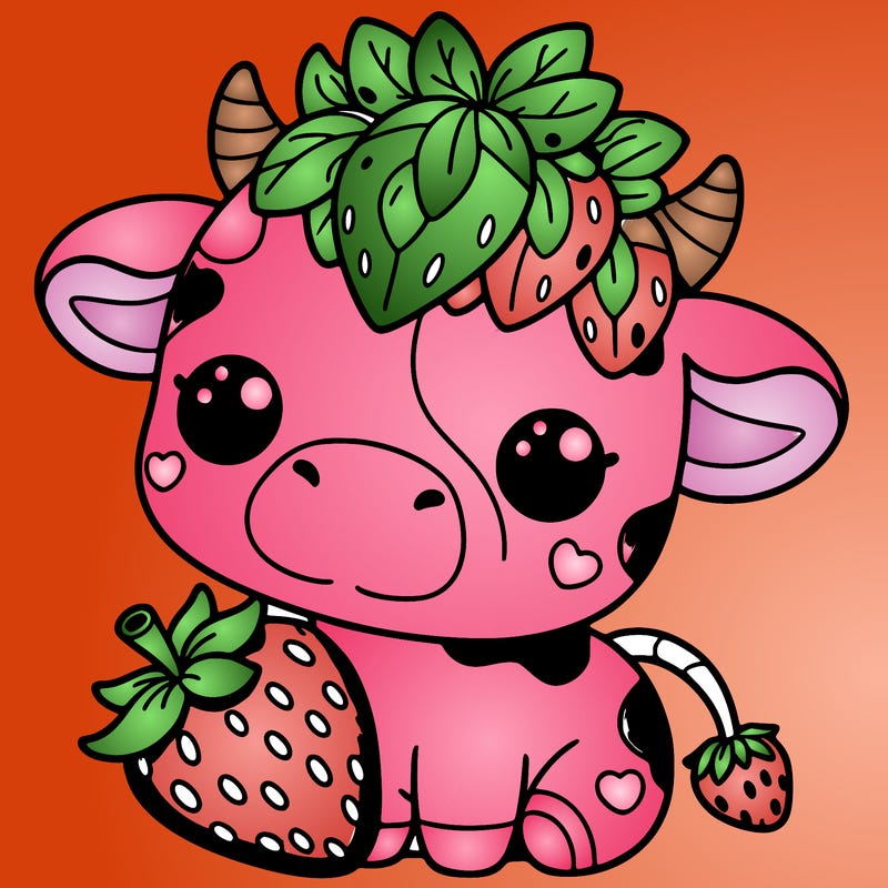 cute strawberry cow