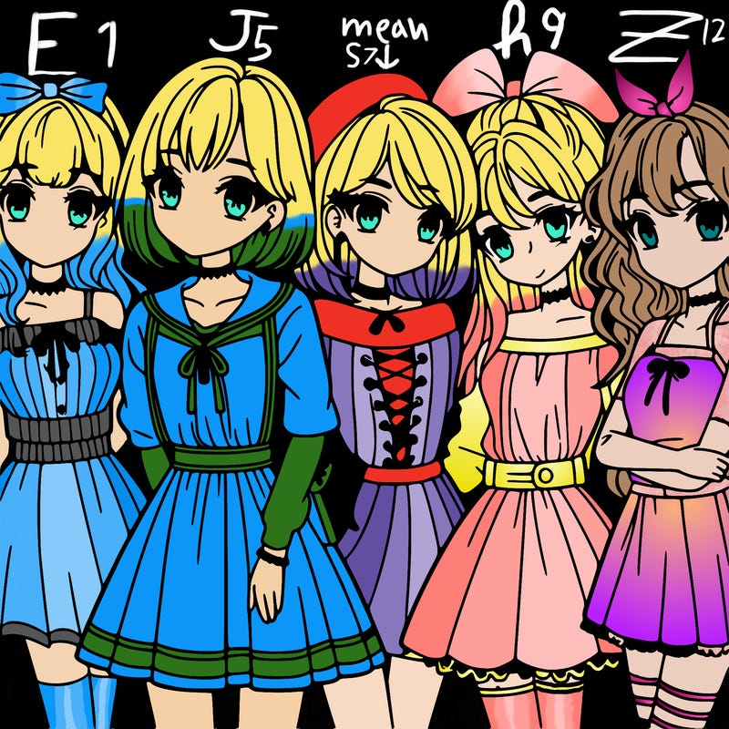 group of teen manga girls