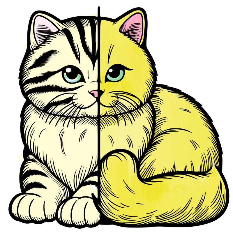 realistic split cat