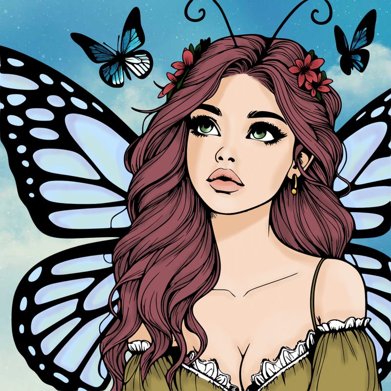 butterfly fairy realistic girl
