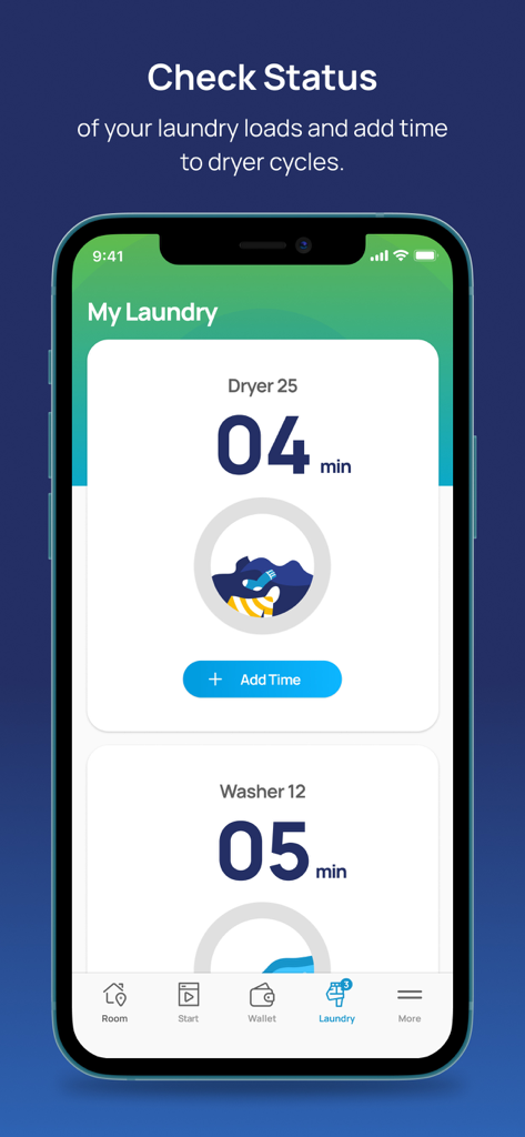 CSC GO - CSC GO 모바일 앱이 세탁기 및 건조기 타이머 표시