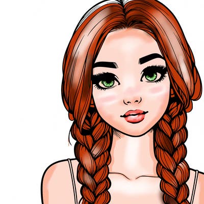 realistic girl with braids