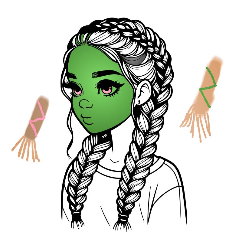 realistic girl with braids