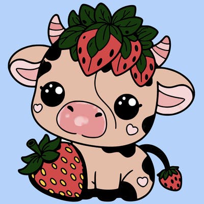 cute strawberry cow