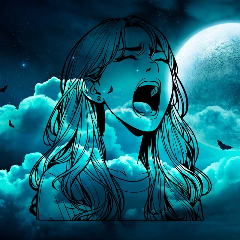 screaming realistic, girl