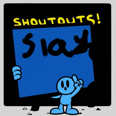 blank canvas that says above it shoutouts