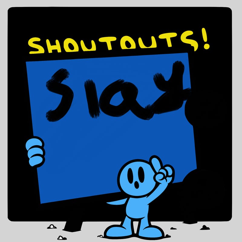 blank canvas that says above it shoutouts