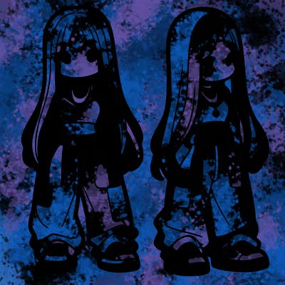 girl in baggy pants crop top and long hair