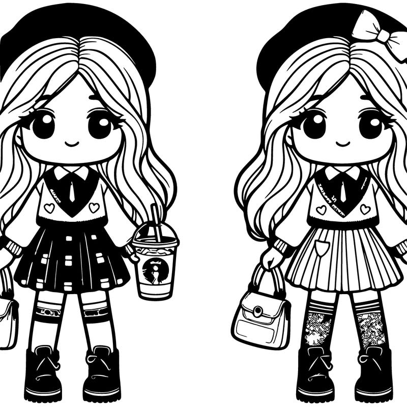 girl with preppy outfit on and starbucks in her hand