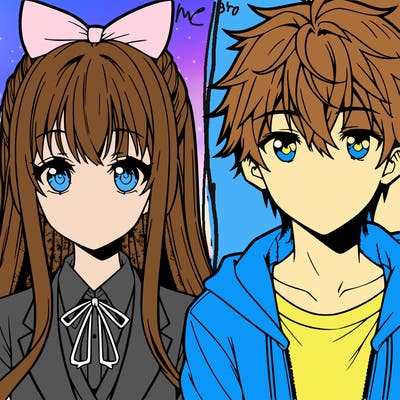 girl and a boy anime