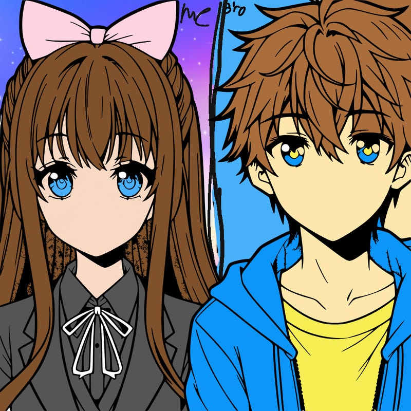 girl and a boy anime