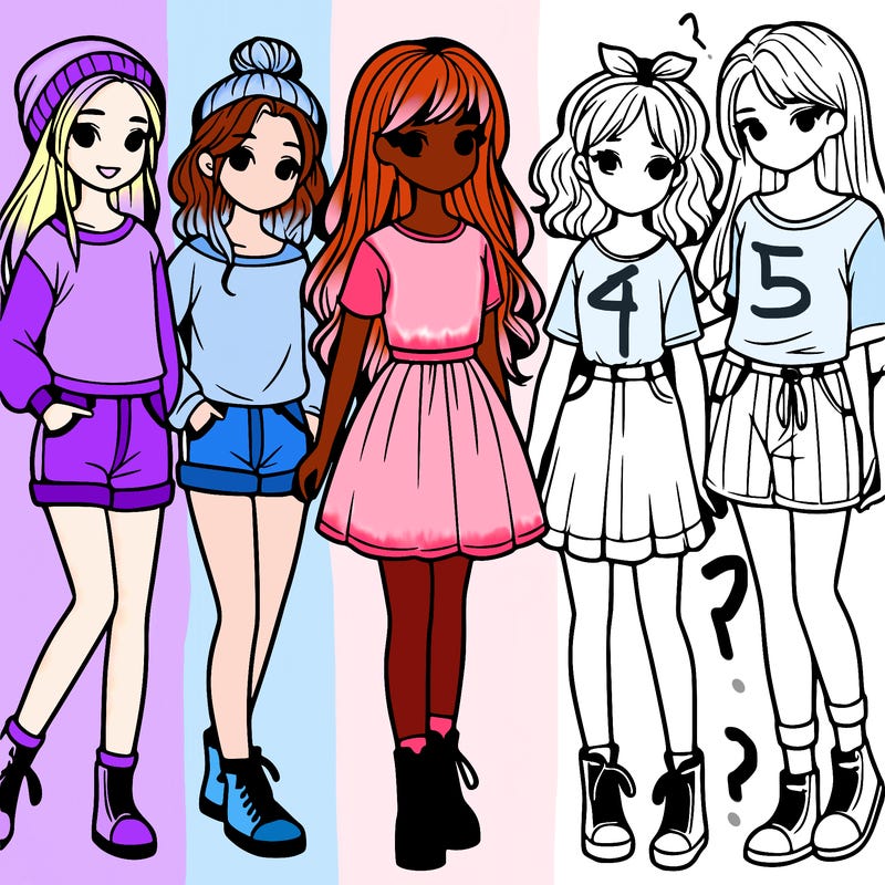 a group of five girls