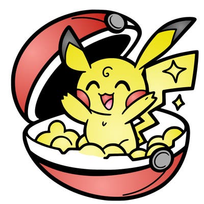 a pokemon coming out of a poke ball