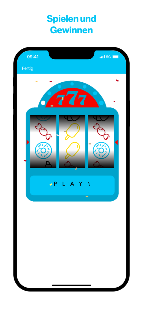 k kiosk - A mobile screen showing the k kiosk app's slot machine game where users can play to win prizes and discounts.