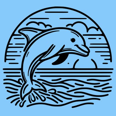 dolphin in a sunset