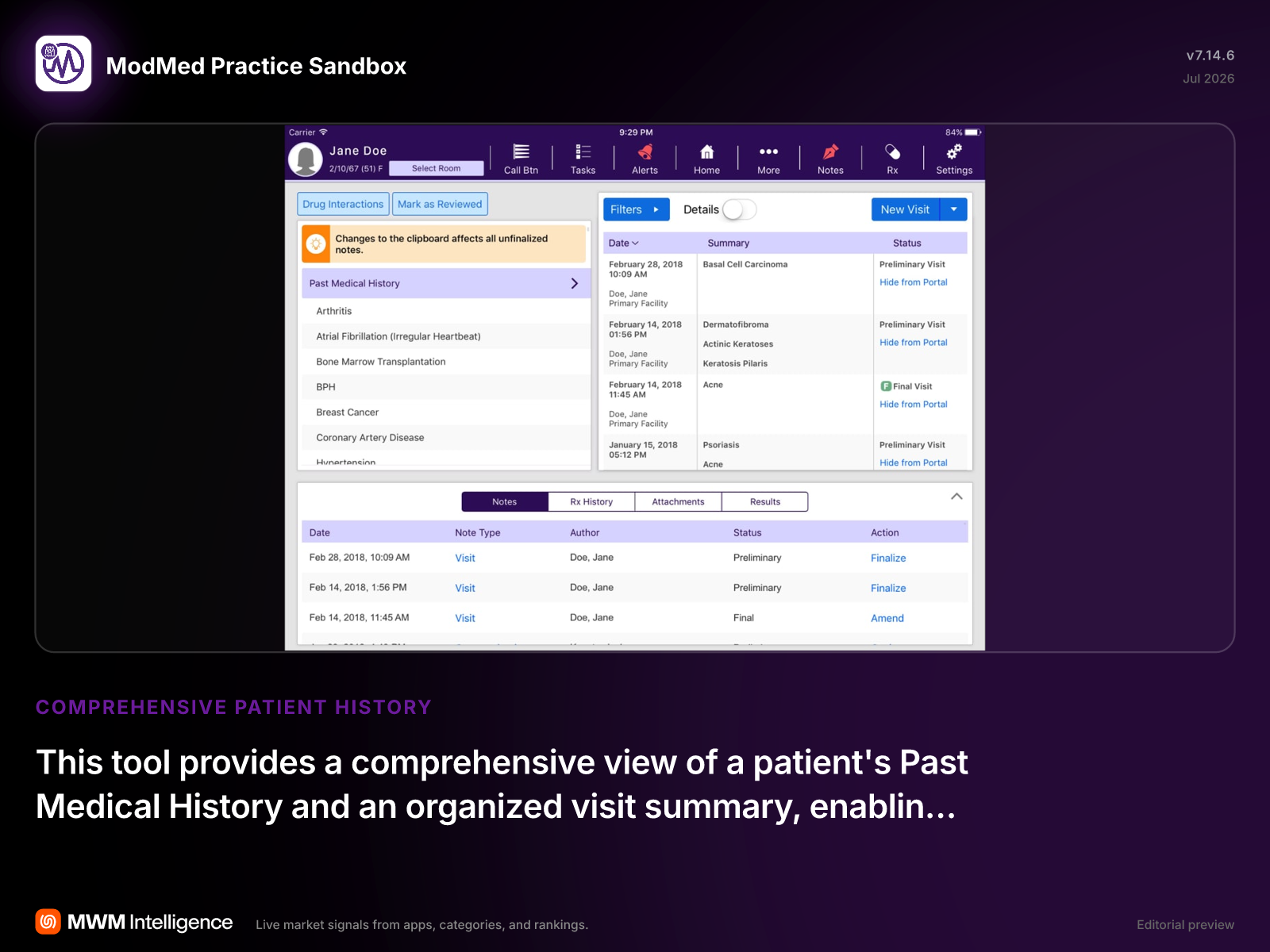 ModMed Practice Sandbox - Medical App | MWM