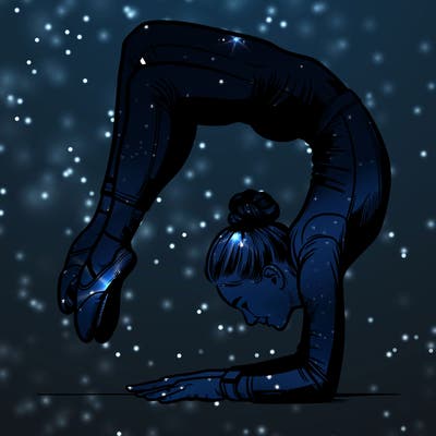 realistic girl doing gymnastics