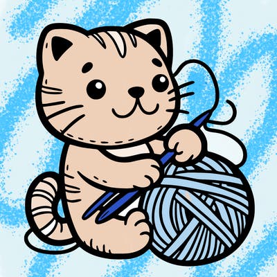 cat crocheting