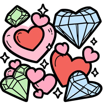 hearts and diamonds