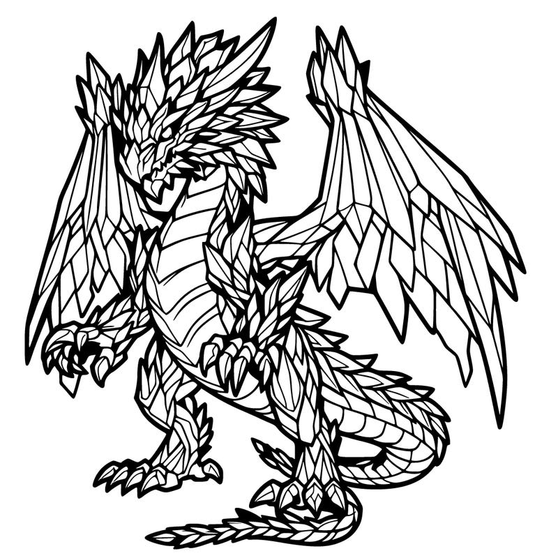 scary crystal dragon full body