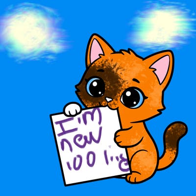 a small cat with a blank sheet of paper in its hand. the cat is sooooooo cute!