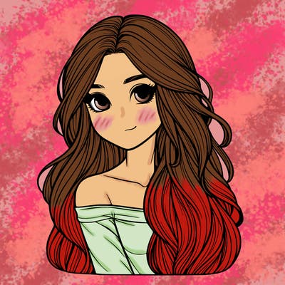 realistic girl with long hair