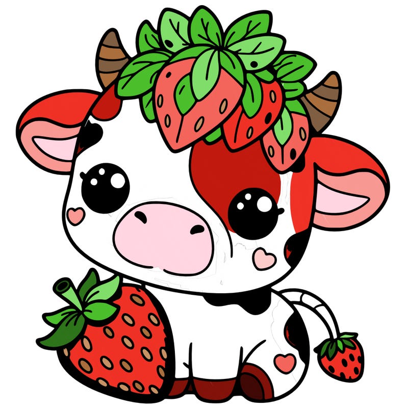 cute strawberry cow