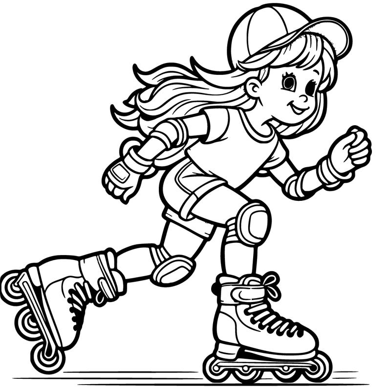 girl riding rollerblades
