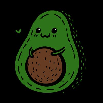 an avocado hugging an avocado