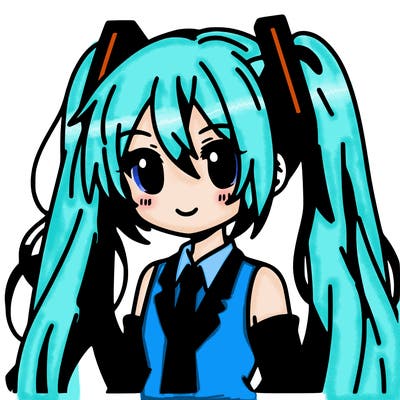 miku blue hair blue tie