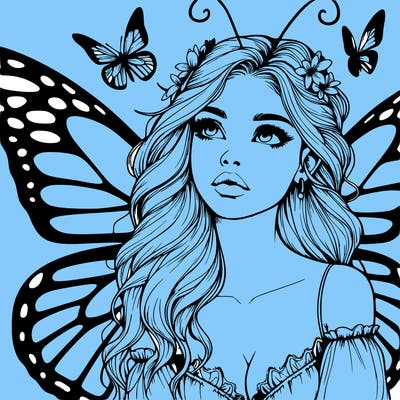 butterfly fairy realistic girl