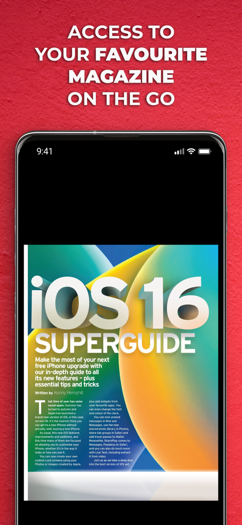 MacFormat - iPhone displaying an iOS 16 Superguide article from MacFormat magazine