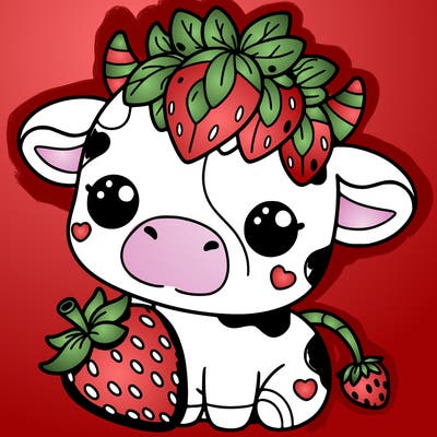 cute strawberry cow
