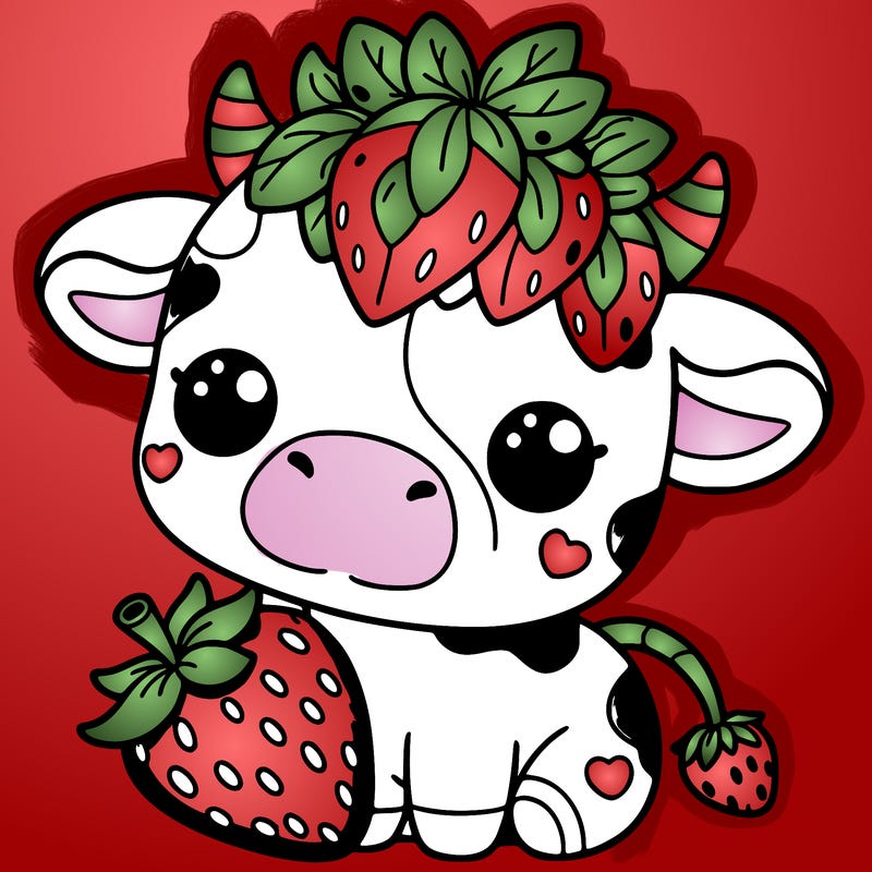 cute strawberry cow