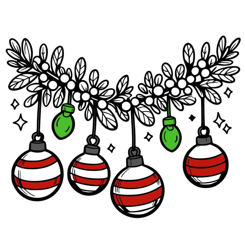 christmas garland with big bulbs