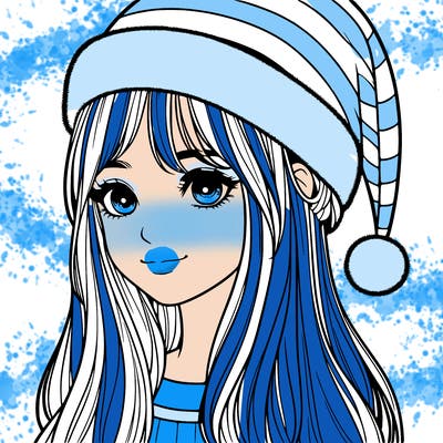 realistic girl with realistic santa hat