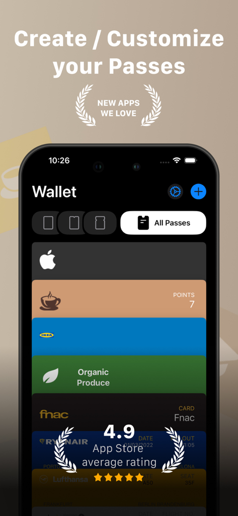 Smartphone screen showing a digital wallet with various membership and loyalty cards
