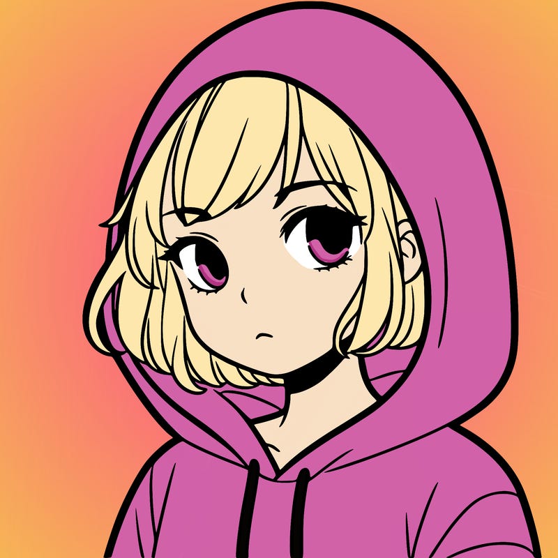 girl with short hair in hoodie