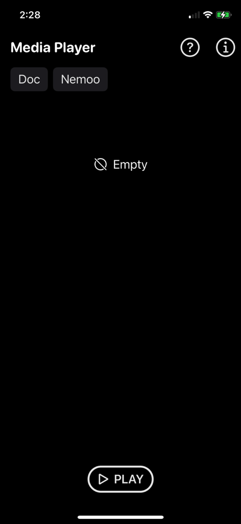 Media Player Plus - Media Player Plus app home screen showing an empty folder state and a play button