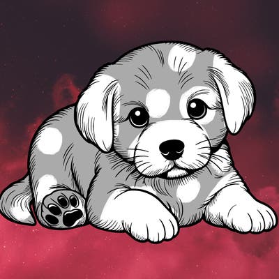 a cute realistic puppy