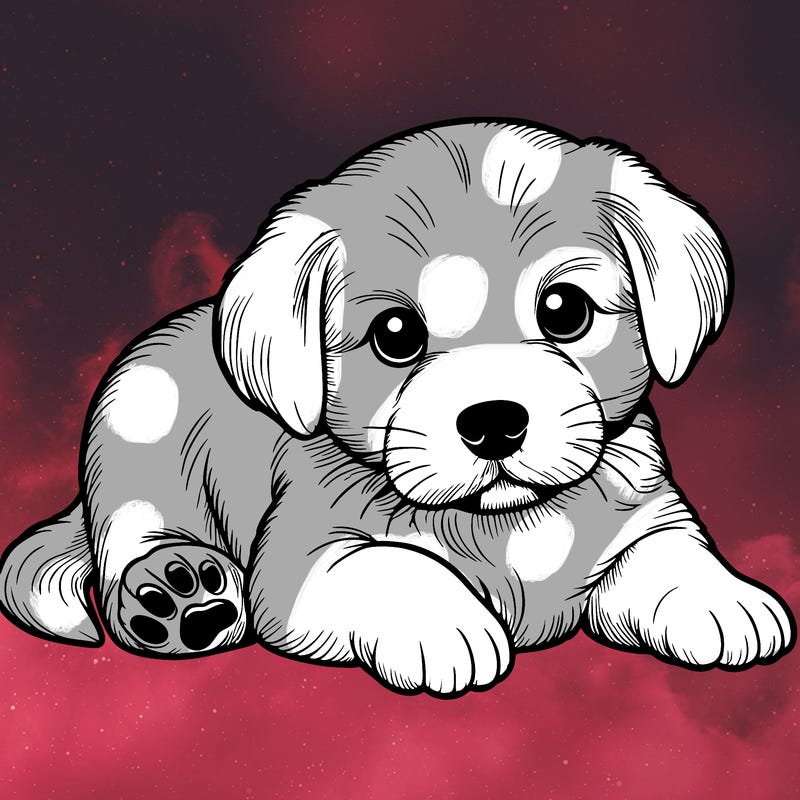 a cute realistic puppy